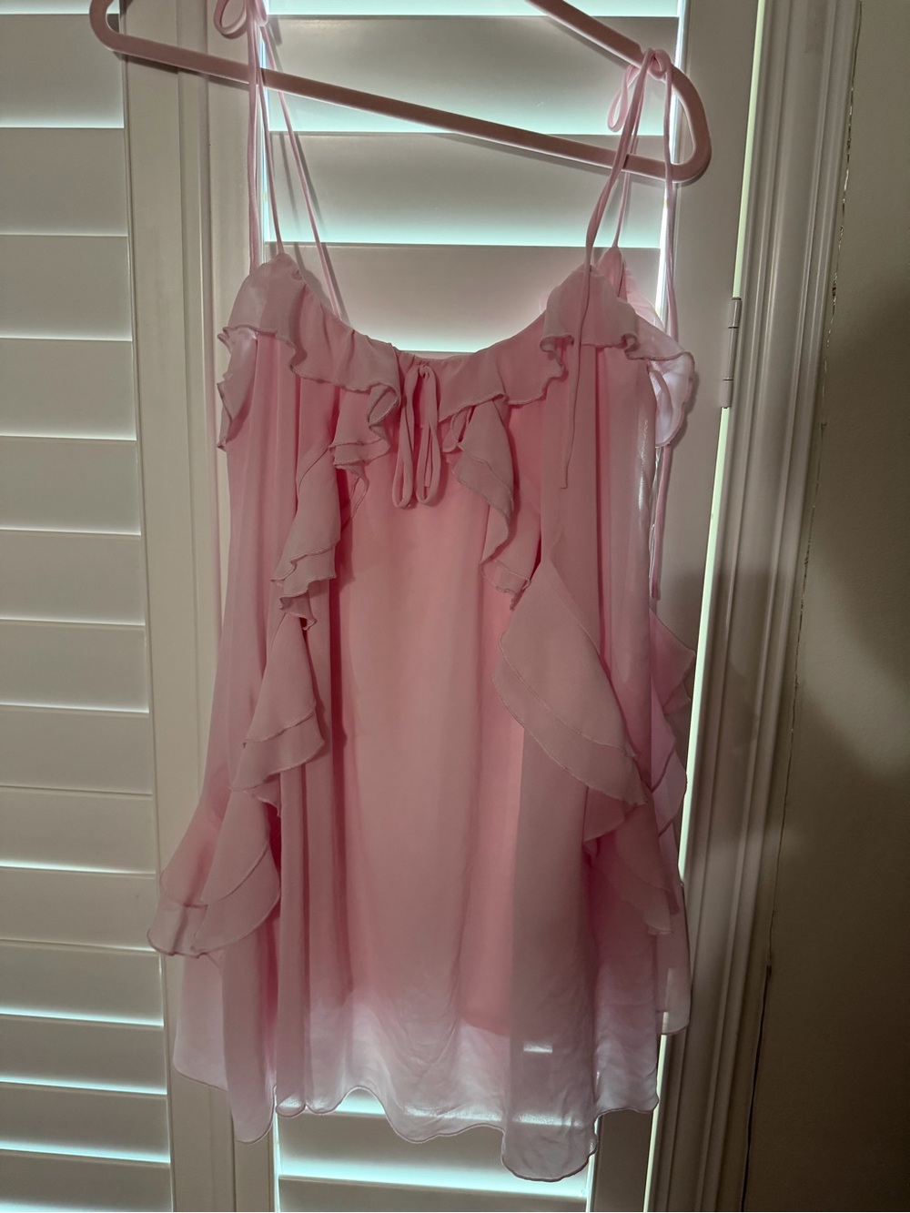 Baby Pink Ruffle Chiffon Dress